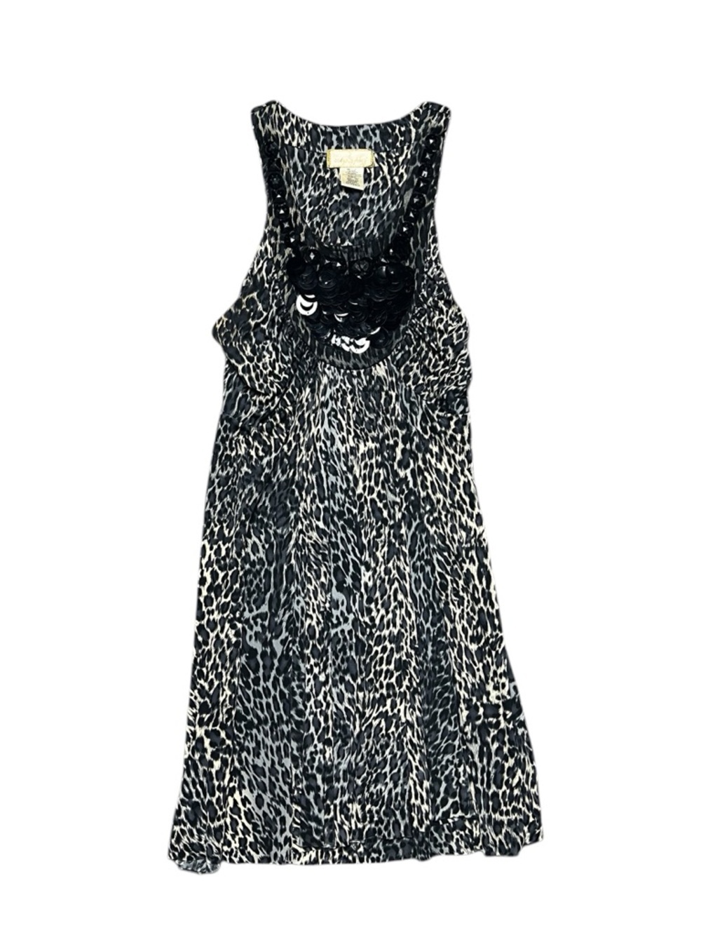 VTG Y2K Baby Phat Cheetah Print Jewel Embellished Silky Tunic Mini Dress XS